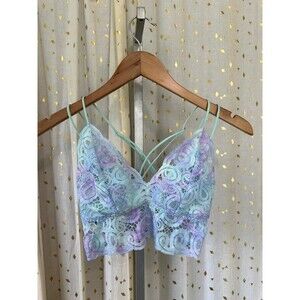 NWOT Victoria's Secret PINK Lace Tie Dye Padded Wireless Strappy Bralette S